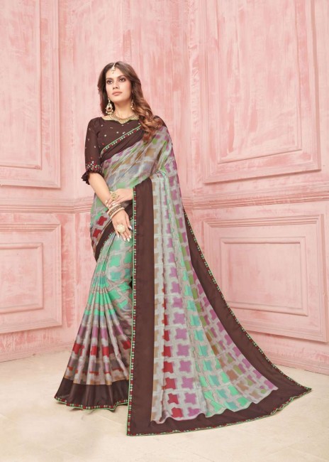 New Multicolor Tussar silk saree