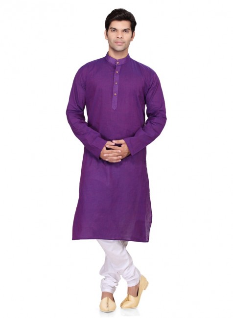 Purple Cotton Ethnic Wear Kurta Readymade Kurta Payjama