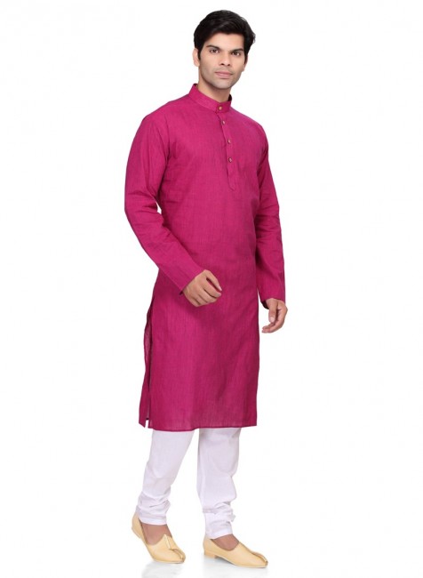 Pink Cotton Ethnic Wear Kurta Readymade Kurta Payjama