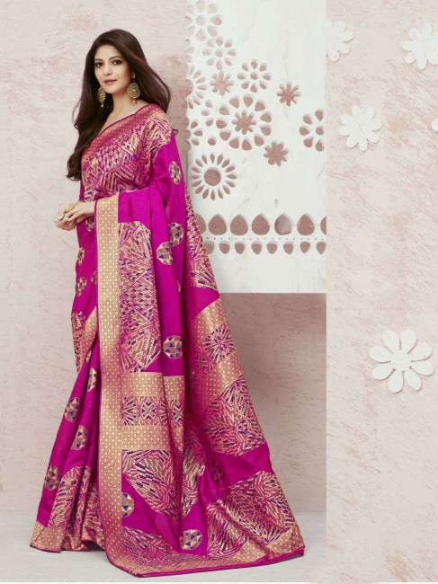 Appealing Rani pink Silk saree