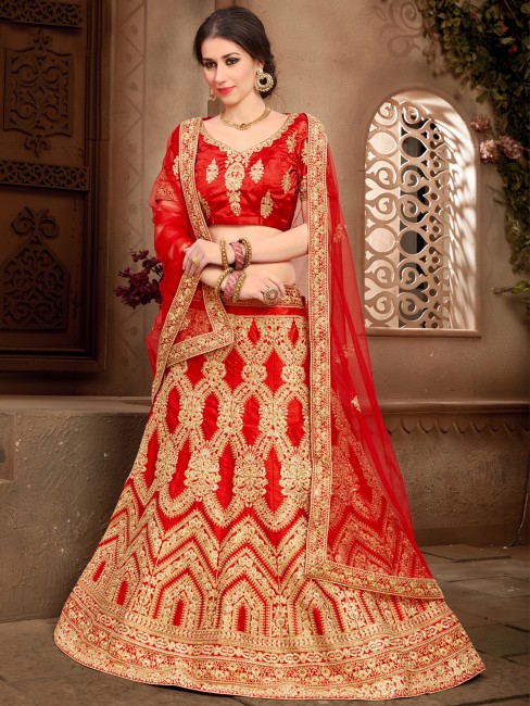 Lovely Red color Art Silk Lehenga Choli