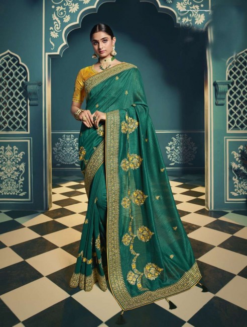 Divine Green color Silk saree