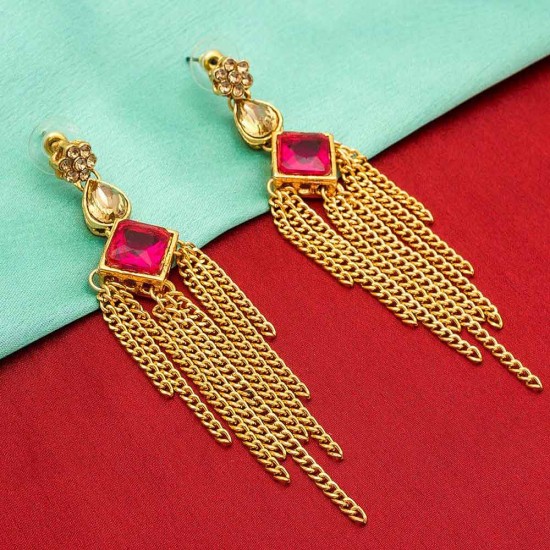 Golden American diamond, synthatic pearl Earrings