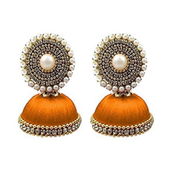 Saffron Beads Earrings