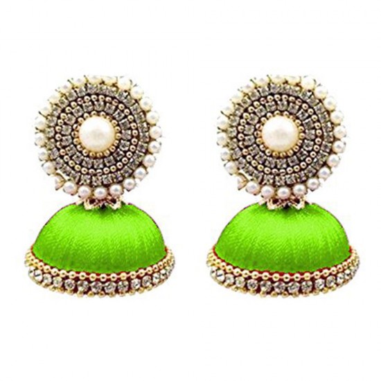 Parrot Green Beads Earrings