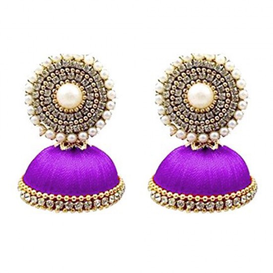 Purple Beads Earrings