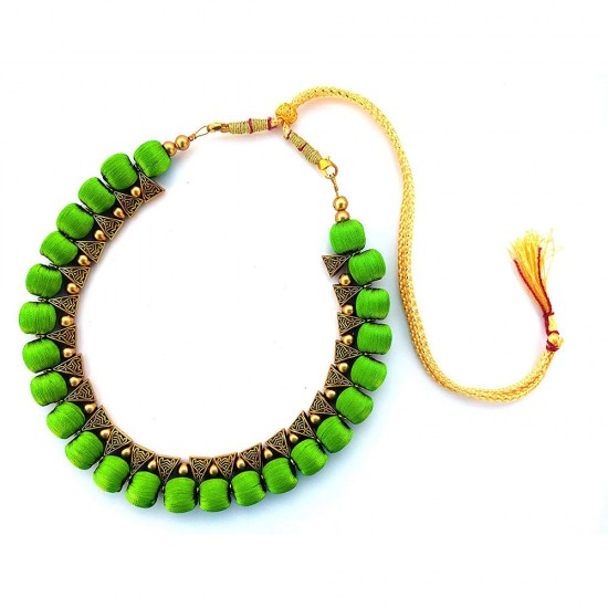 Parrot Green Beads Necklace