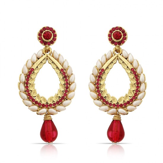 Golden Stone & Pearl  Earrings