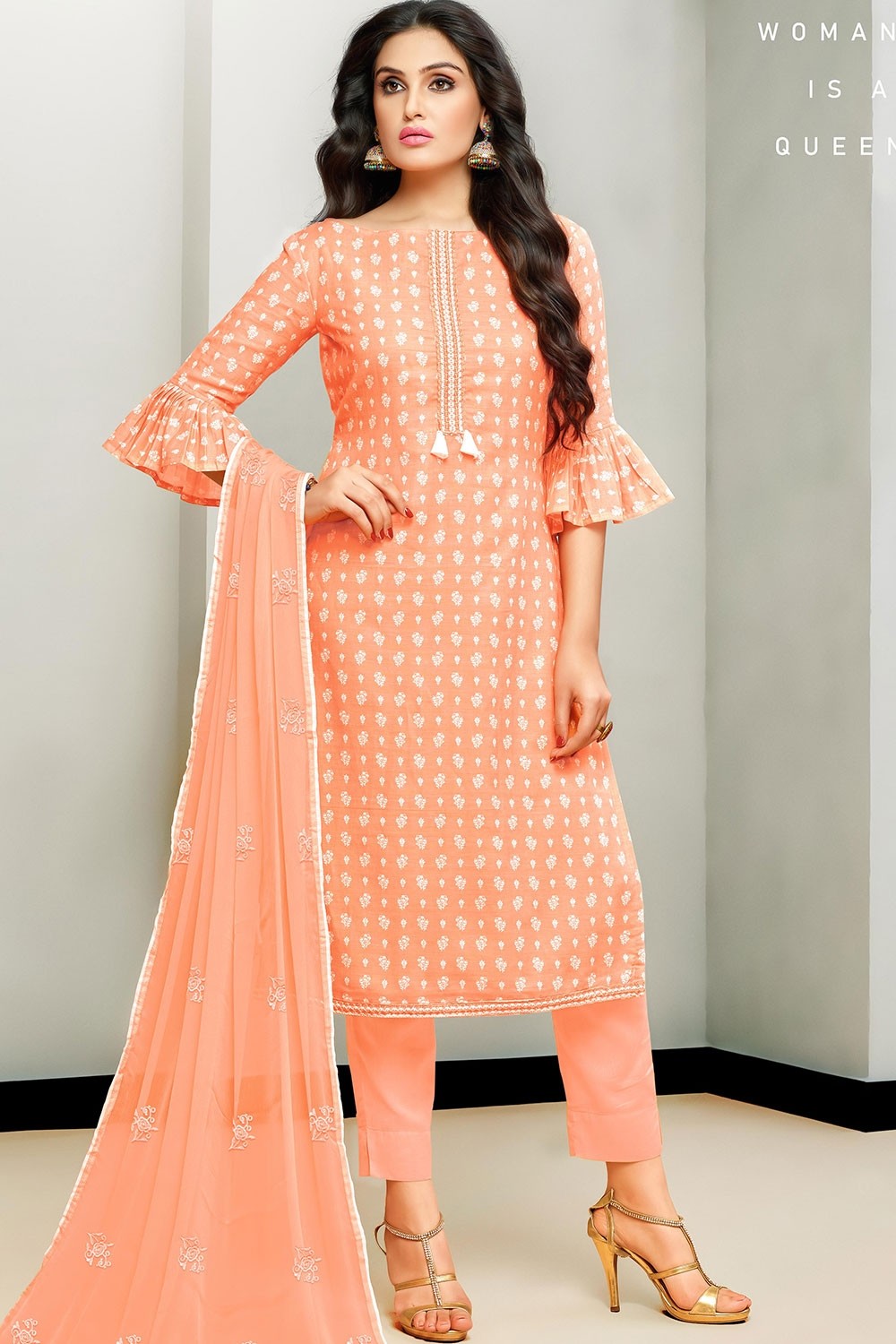 Buy Multi Colour Cotton Printed Pant Style Suit Online - Salwar Kameez