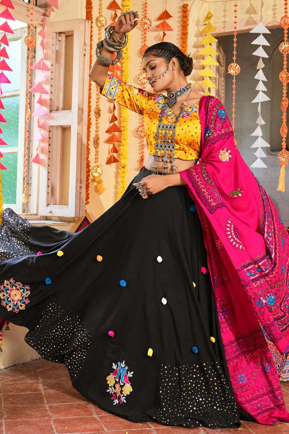 Black & Pink Designer Lehenga at Rs 5349 | डिज़ाइनर लहंगा चोली in Surat |  ID: 11528867473