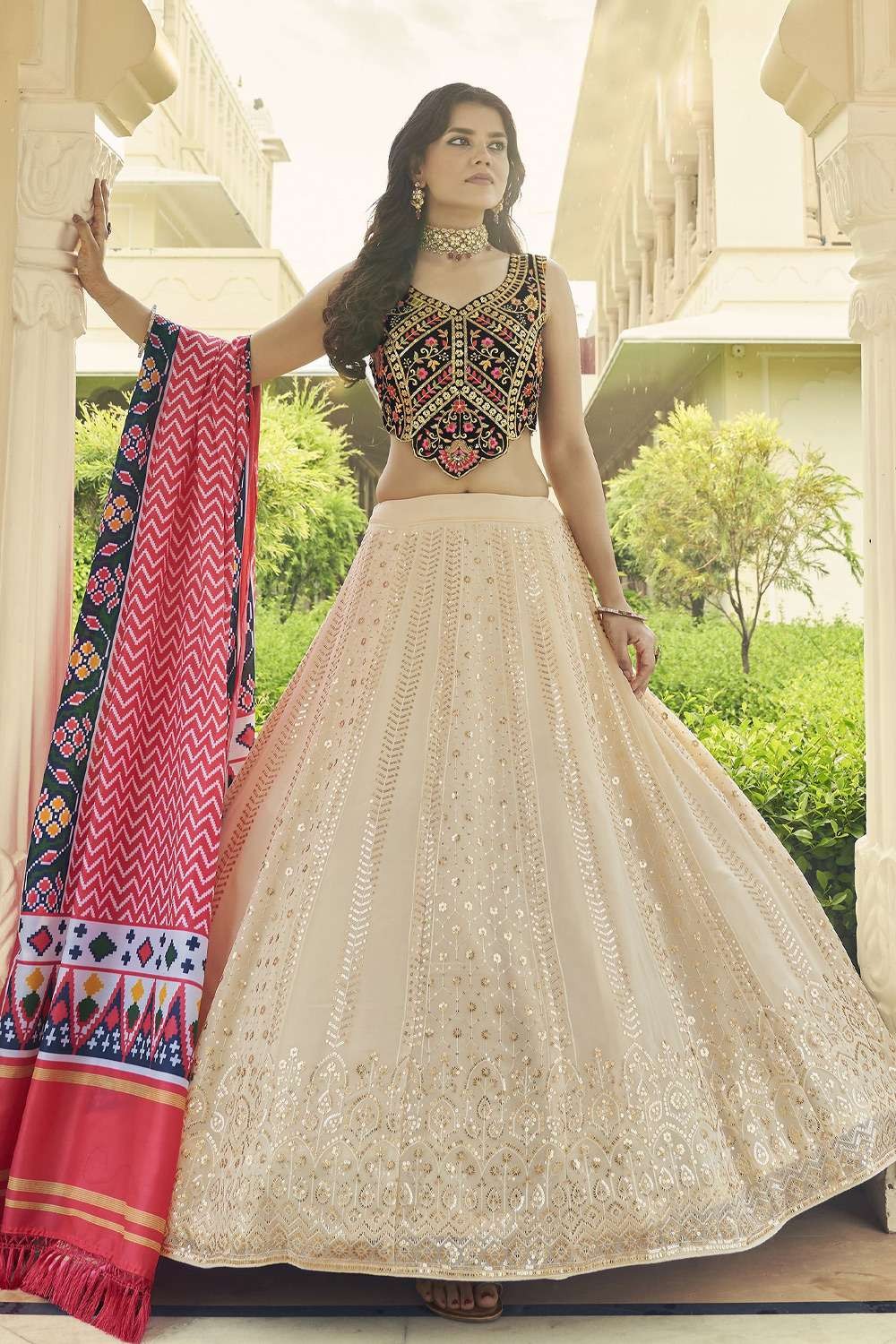Buy online Embroidered Semi-stitched Lehenga Choli With Dupatta from ethnic  wear for Women by Warthy Ent for ₹2489 at 69% off | 2024 Limeroad.com