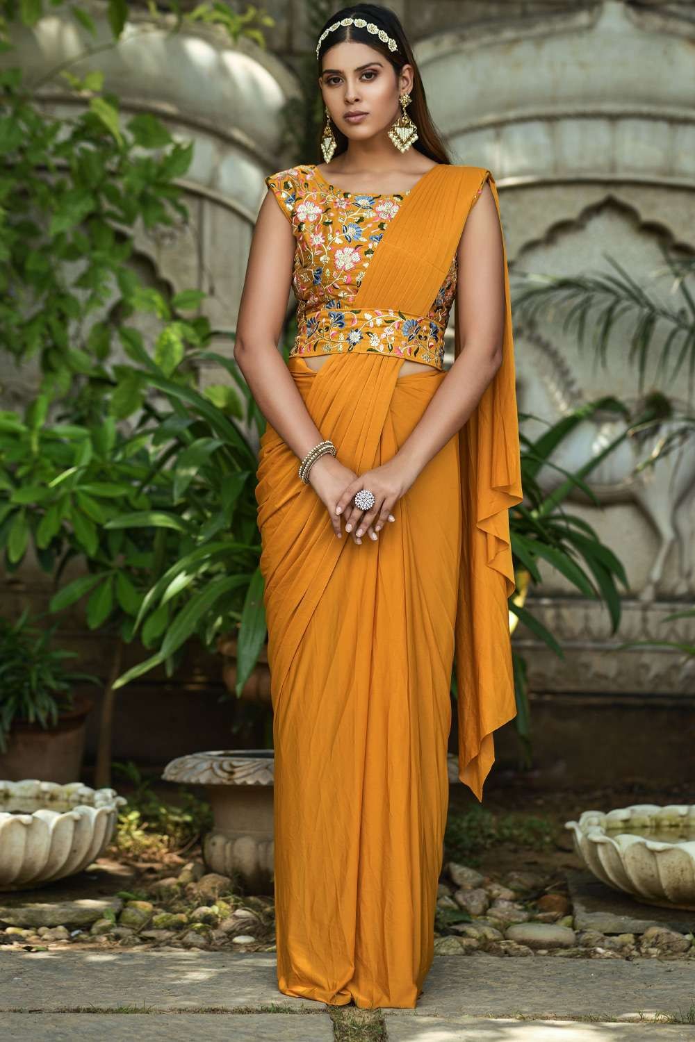 Party Georgette Drape Saree Gown, Size: Medium at Rs 55000/piece in Mumbai  | ID: 25157569433