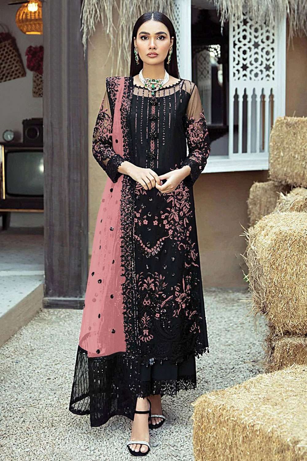 Pr Fashion Launched Orgenza Beautiful Designer Palazzo Suit at Rs  2045/piece in Surat