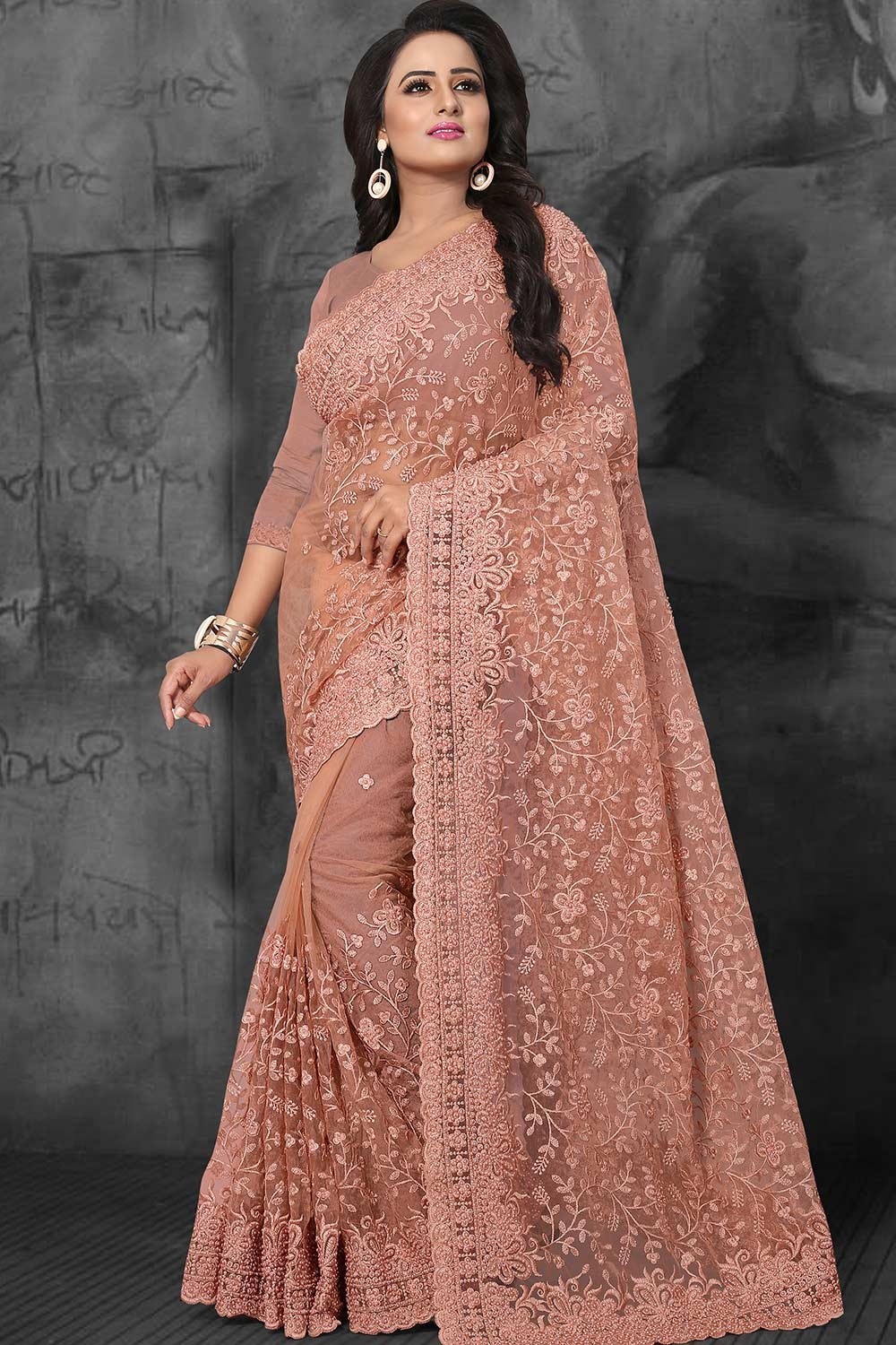 Wedding season is Saree season 😄 #sareelook @organzasaree #pink  #weddingbells Outfit n jewelry my own ☺️ Make up did it myself �... |  Instagram