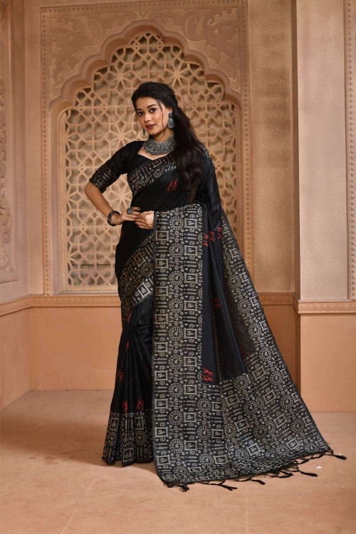 Black Saree Aradhana set Buy online peeli dori | Organza Embroidered Saree