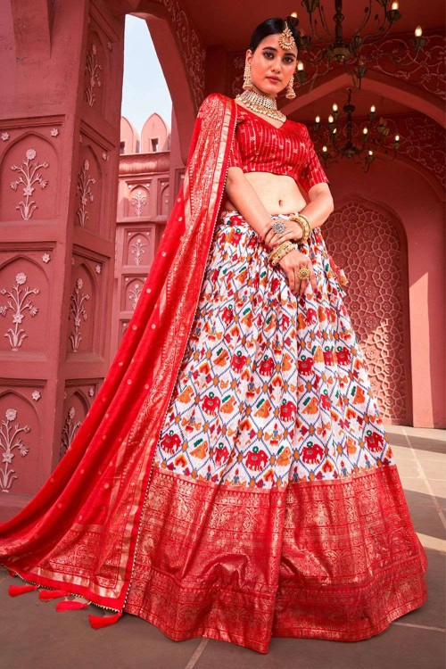 Multi Color Silk Wedding Lehenga Choli With Heavy Embroidery and Gota –  Khushkar