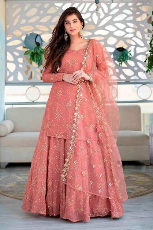 Designer Lucknowi Anarkali Lehenga Suit – FashionVibes