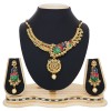 Golden synthatic crystal, pearl Necklace Set
