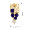 Stone And Pearls Gold, Blue Earrings