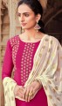 Rani pink Silk Churidar Suit