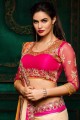 Georgette Embroidered Multicolor Saree with Blouse
