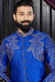 Royal Blue Art Dupion Ethnic Wear Kurta Pajama