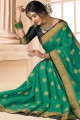 Impressive Green Silk and tissue saree