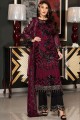 Maroon color Georgette Palazzo Suit