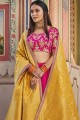 Rani Pink color Handloom Silk Lehenga Choli