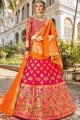 Rani Pink color Banarasi Silk Lehenga Choli