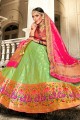 Green color Banarasi Silk Lehenga Choli