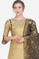 Charming Gold color Jacquard Palazzo Suit