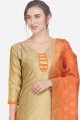 Indian Ethnic Gold color Jacquard Palazzo Suit