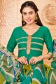 Green Patiala Suit with Printed Cotton