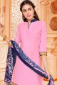 Pink Patiala Suit in Printed Cotton