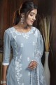 Sky  Georgette Palazzo Suit