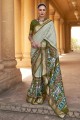 Green Printed Patola silk Banarasi Saree