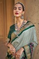 Green Banarasi Saree in Patola silk with Printed