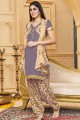 Printed Cotton Patiala Suit in Grey