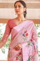 Attractive Pink Linen saree