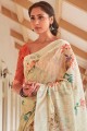 Classy Multicolor Linen saree