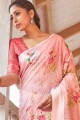 Enticing Pink Linen saree