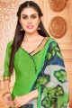 Green Printed Cotton Patiala Suit