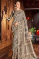 Appealing Grey Silk saree