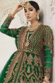 Green Net Anarkali Suit