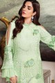 Green Faux georgette Pakistani Salwar Kameez