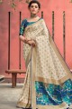 Exquisite Cream Art silk saree