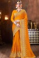 Yellow Georgette Party Wear Saree
