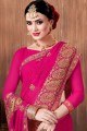 Fashionable Rani pink Georgette Party Wear Saree