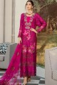 Rani pink Net Palazzo Suit